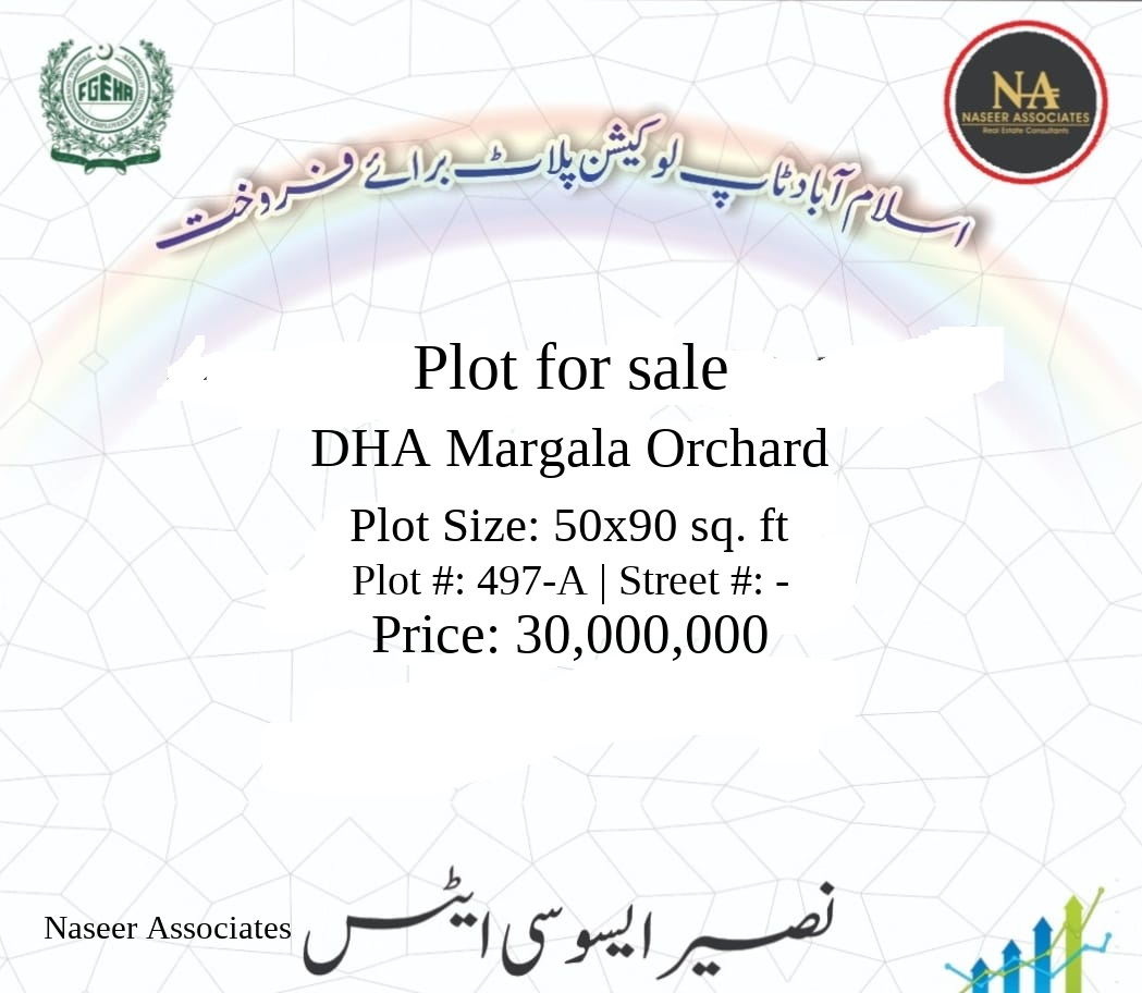 1 Kanal Plot for sale in DHA Margala Orchard block A, Islamabad