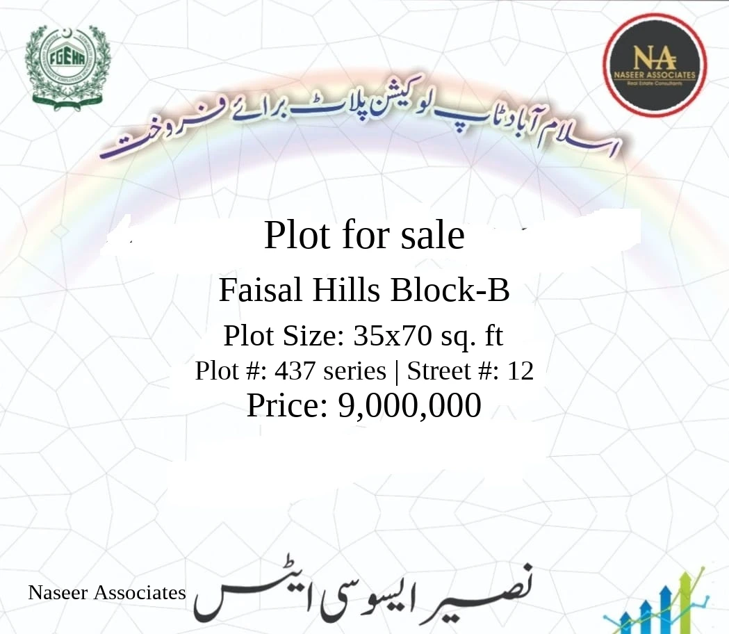 10 Marla Plot for sale in Faisal Hills Block-B, Islamabad