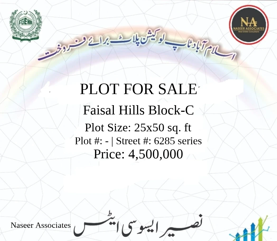 5 Marla Plot for sale in Faisal Hills Block-C, Islamabad