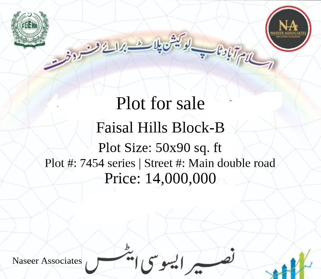1 Kanal plot Faisal Hills Block-B