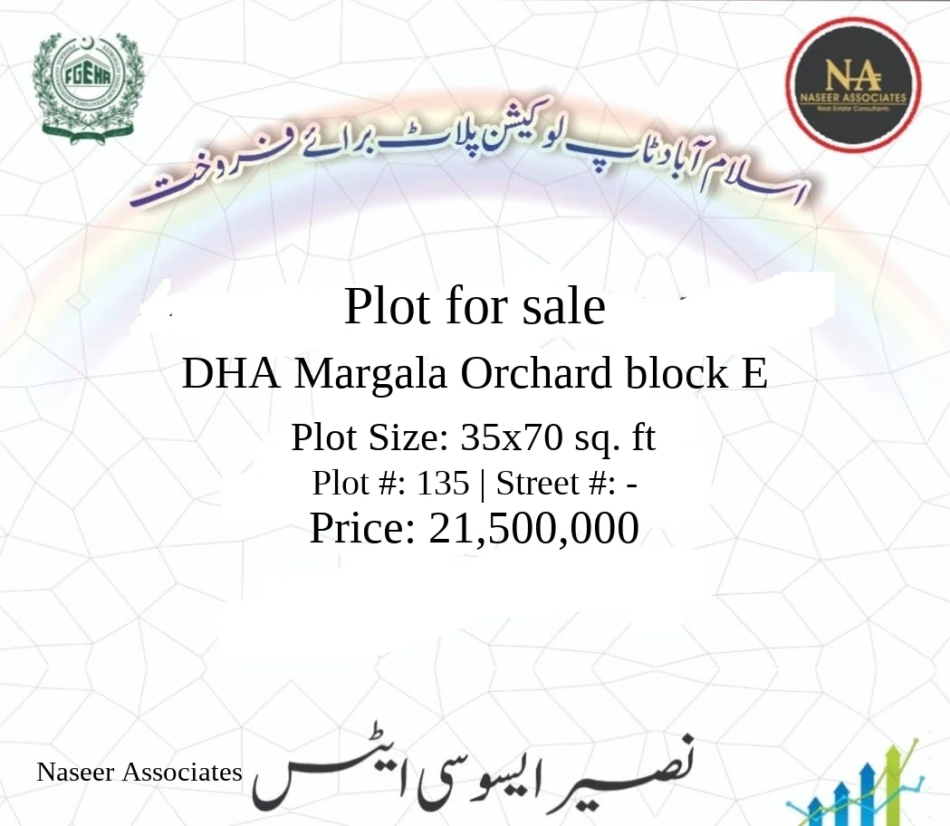 10 Marla Plot for Sale in DHA Margala Orchard Block E