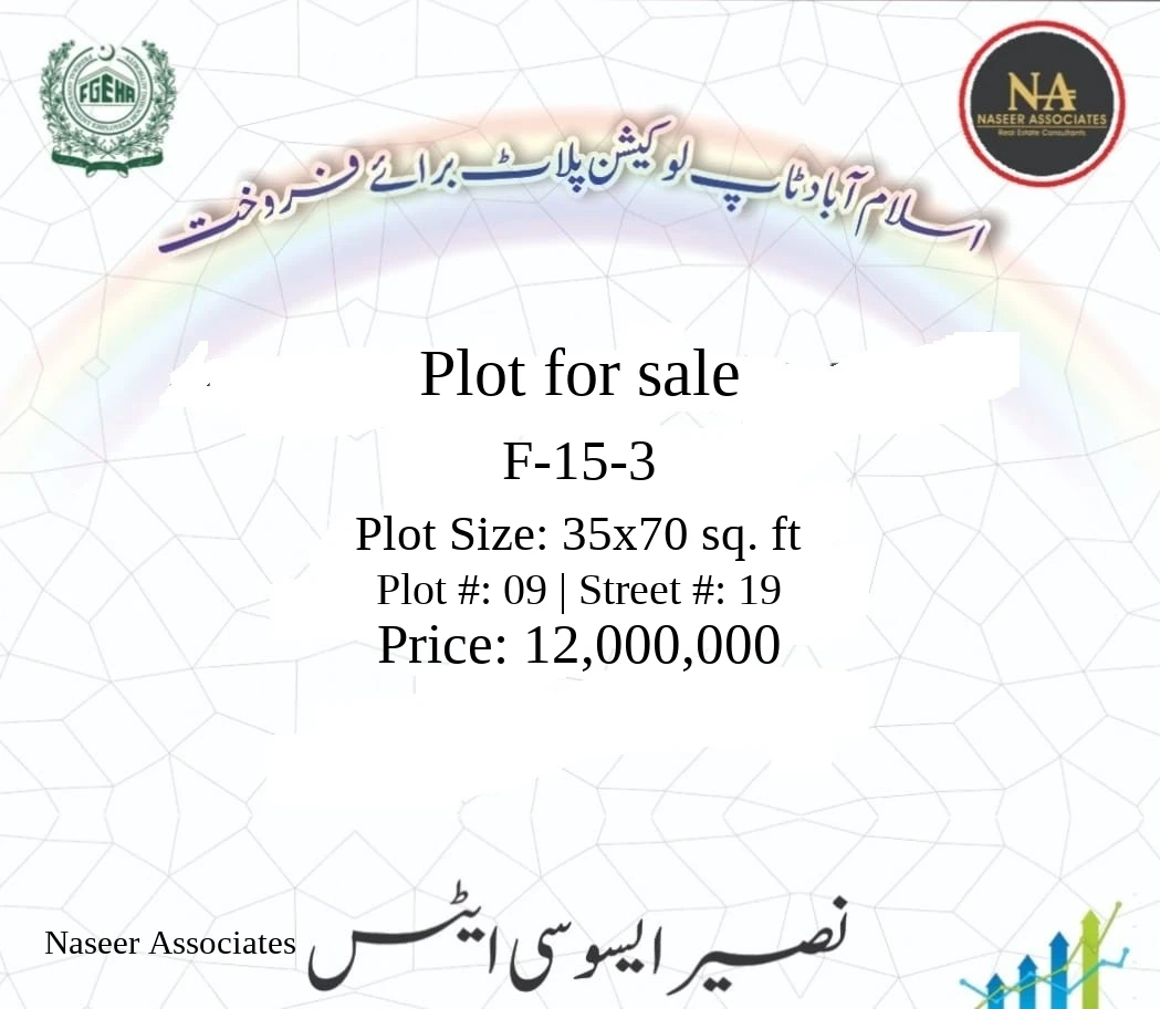 Prime 10 Marla Plot for Sale in Sector F-15-3 Islamabad
