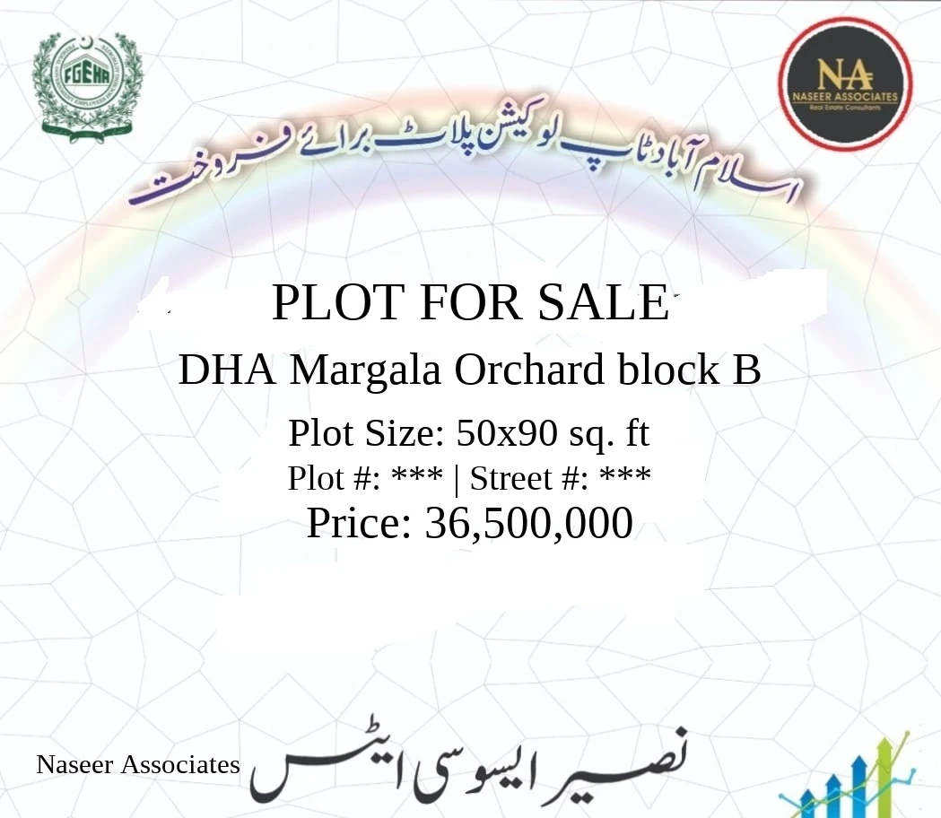 1 Kanal Plot for sale in DHA Margala Orchard block B, Islamabad